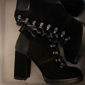 Gianni Bini Black Lace Up Boots